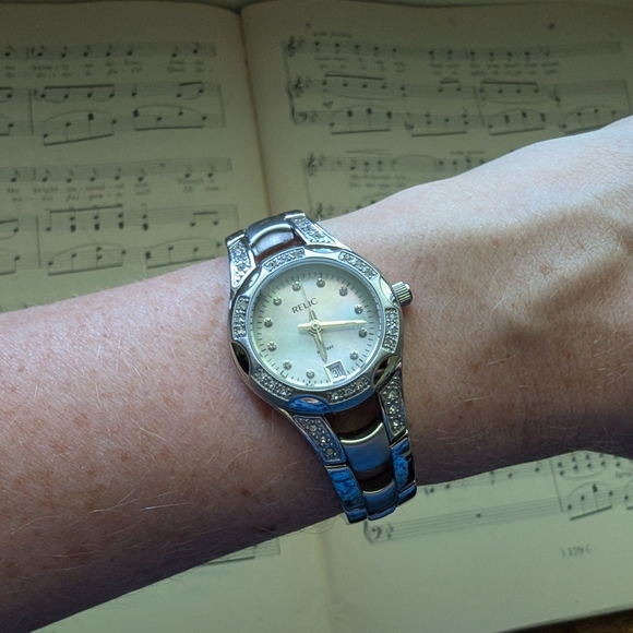 Relic Silver Watch with Crystal Accents - Picture 12 of 16